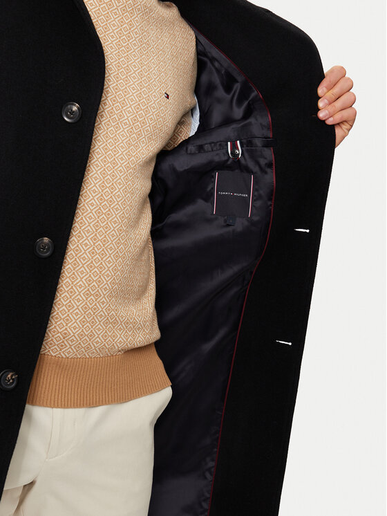 Tommy Hilfiger Tommy Hilfiger Μάλλινο παλτό MW0MW37956 Μαύρο Regular Fit