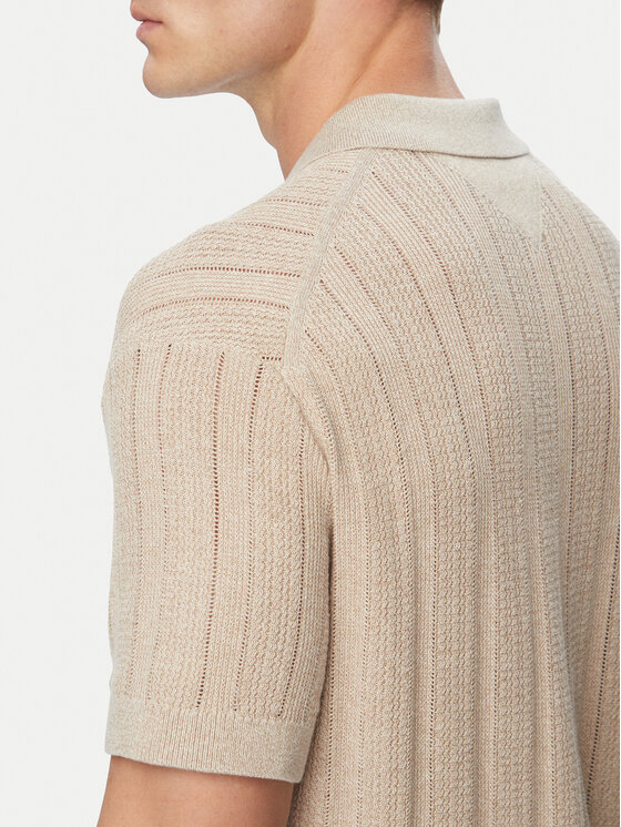 Tommy Hilfiger Tommy Hilfiger Camicia Pointelle MW0MW43249 Beige Regular Fit