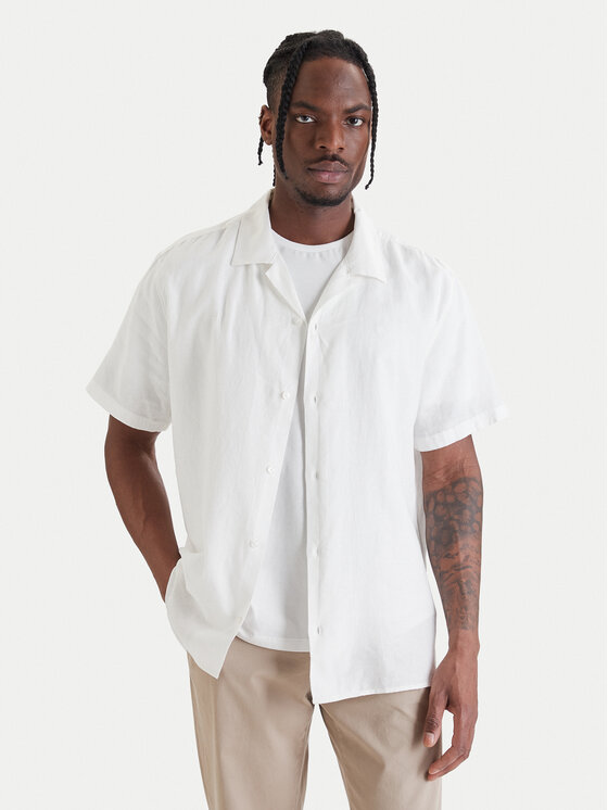 Calvin Klein Cămașă LV04LF137G Alb Relaxed Fit