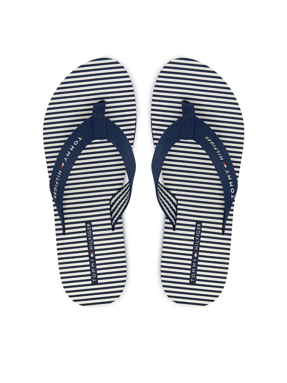 Tommy Hilfiger Tommy Hilfiger Japonki Th Ithaca Stripe Summer Sandal FW0FW09192 Granatowy