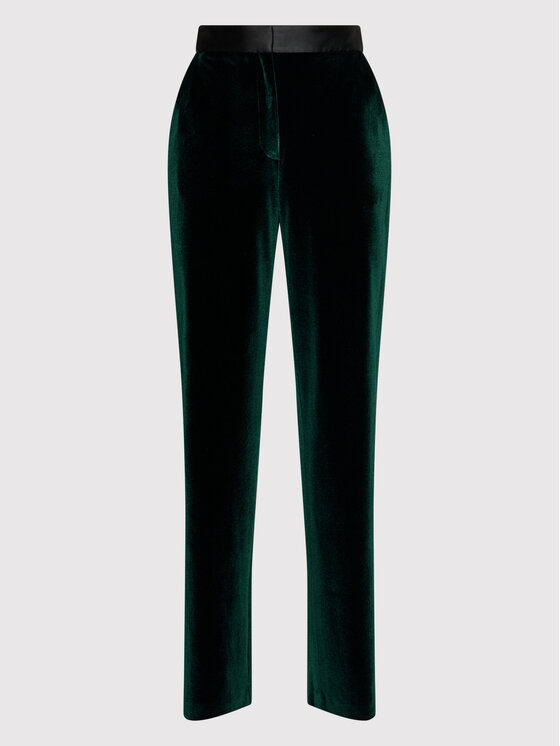 KARL LAGERFELD KARL LAGERFELD Auduma bikses Velvet 216W1003 Zaļš Regular Fit