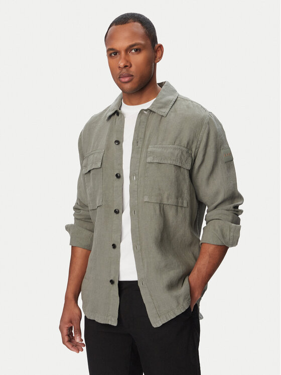 BOSS Koszula Locky 50558928 Szary Regular Fit