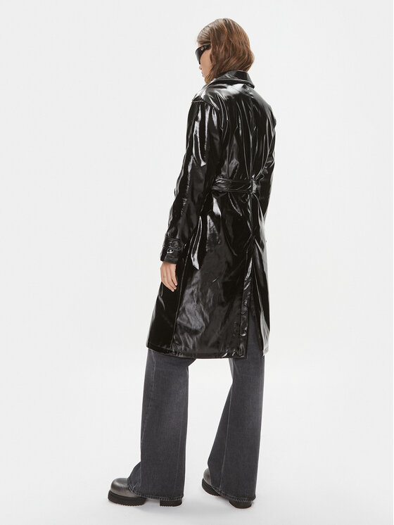 Silvian Heach Silvian Heach Cappotto in ecopelle CVA23215TR Nero Regular Fit