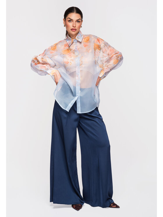 Ombre Ombre Koszula OW-SH-E0028 Niebieski Oversize