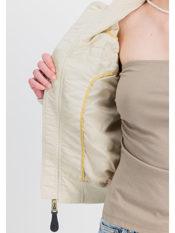 Alpha Industries Alpha Industries Kurtka bomber MA-1 VF Light Bomber Jacket Women Beżowy Slim Fit
