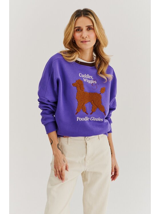 NAOKO NAOKO Bluza Poodle Giggles Fioletowy Regular Fit