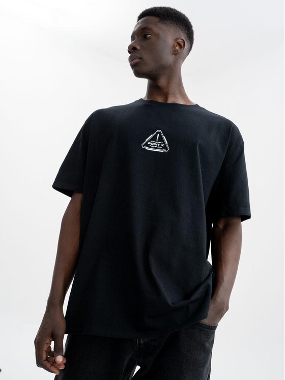 Point X Point X T-Shirt Koszulka Z Krótkim Rękawem Oversize Męska Czarna Point X Impulse 2XL Czarny Oversize