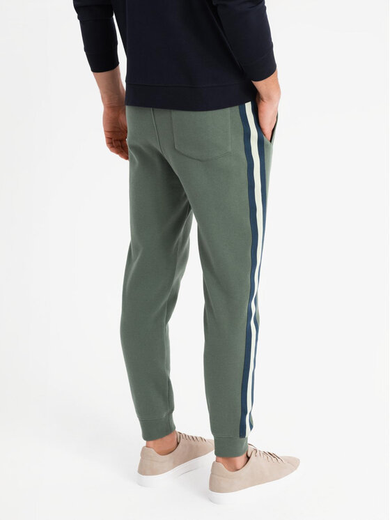 Ombre Ombre Teplákové kalhoty OM-PASK-0258 Khaki Regular Fit