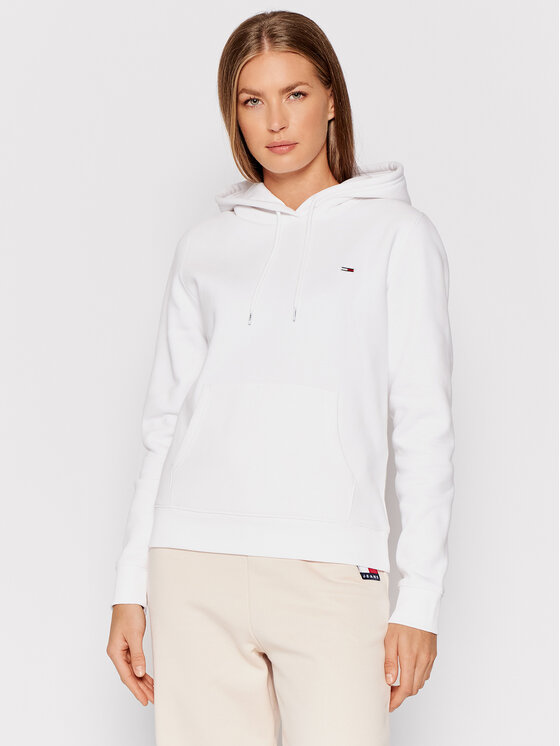Tommy Jeans Tommy Jeans Mikina Fleece Hoodie DW0DW09228 Bílá Regular Fit