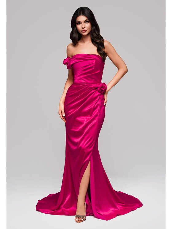 Ombre Ombre Sukienka wieczorowa LA-OM-DLR144 Różowy Regular Fit