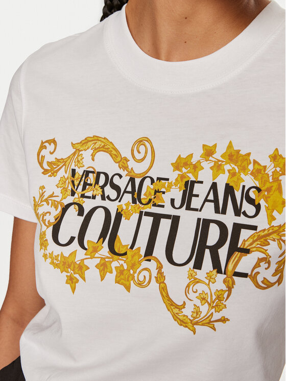 Versace Jeans Couture Versace Jeans Couture Marškinėliai 77HAHE05 CJ00E Balta Regular Fit