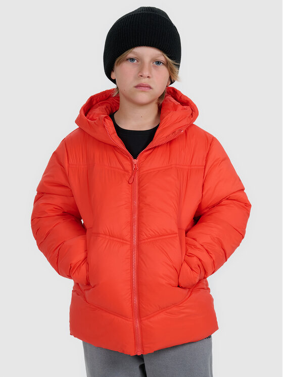 4F 4F Kurtka puchowa OUTERWEAR Czerwony Regular Fit
