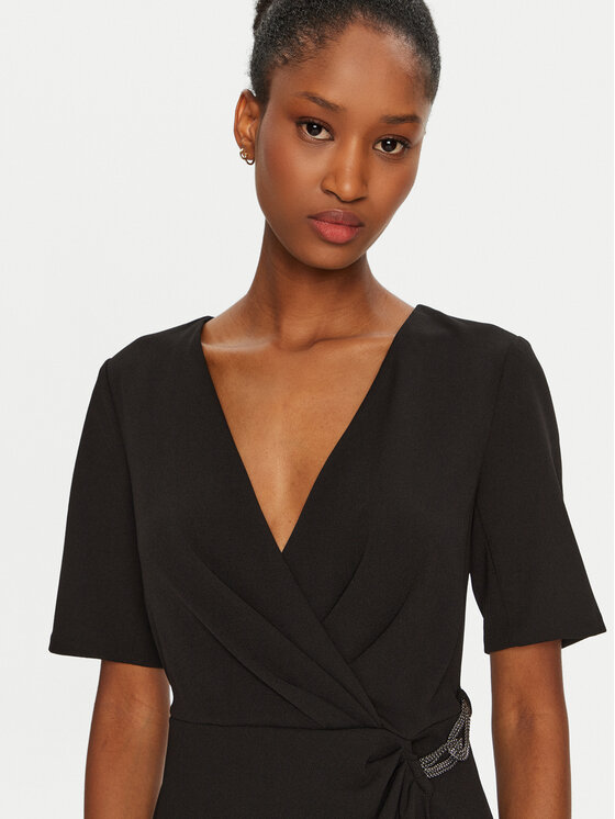 DKNY DKNY Kokteilinė suknelė DD4H1B66 Juoda Slim Fit