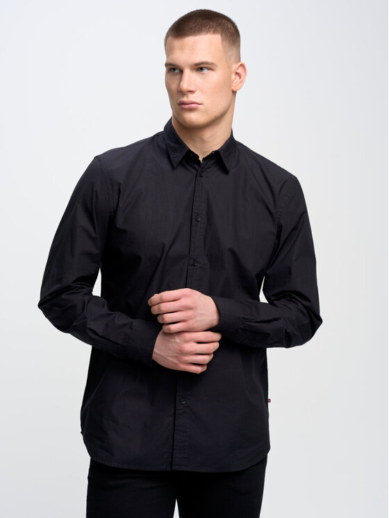 BIG STAR BIG STAR Koszula NISSIP_906_140 Czarny Slim Fit