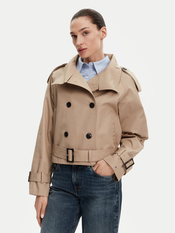 Tommy Hilfiger Tommy Hilfiger Tenchcoat WW0WW43933 Beige Regular Fit
