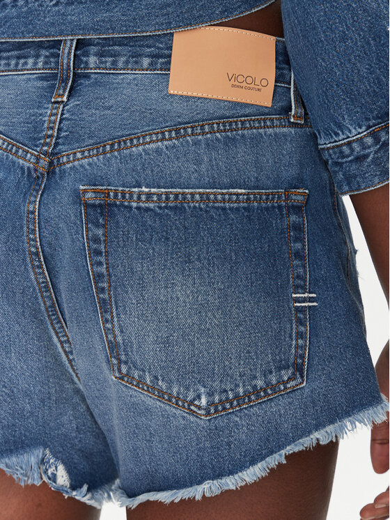 ViCOLO ViCOLO Pantaloncini di jeans DD5215 Blu scuro Regular Fit