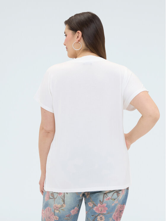 Fiorella Rubino Fiorella Rubino T-Shirt G09DL009112N011 Biały Regular Fit
