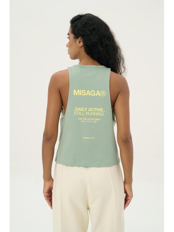 Misaga Misaga Top MOTION TEE Zielony Regular Fit