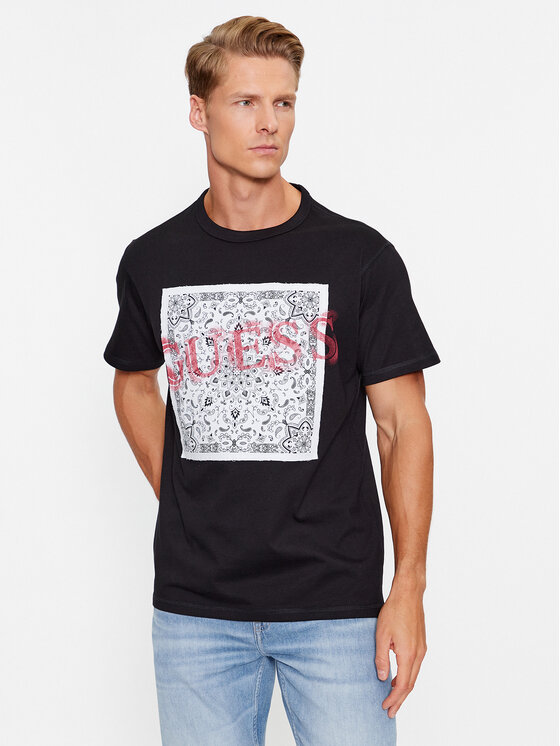 Guess T-krekls M3BI84 K8FQ4 Melns Regular Fit