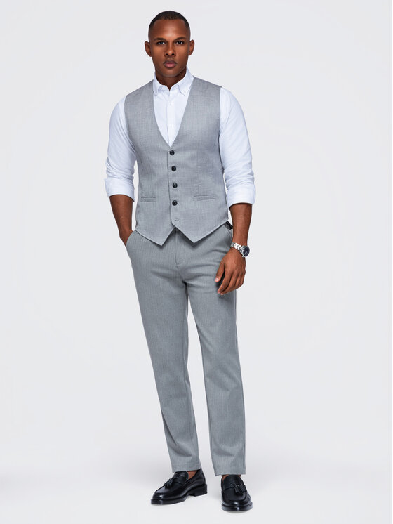 Ombre Ombre Chinosy OM-PACP-0307 Szary Regular Fit
