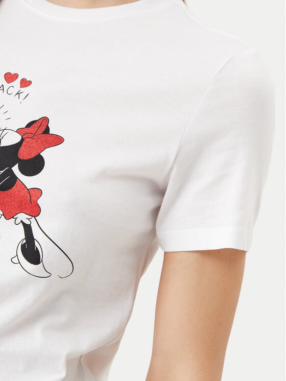 ONLY ONLY Marškinėliai Mickey 15317991 Balta Regular Fit
