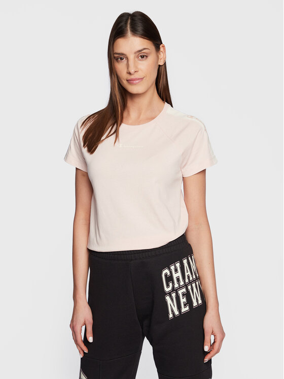 Champion T-krekls Side Tape 115578 Rozā Regular Fit