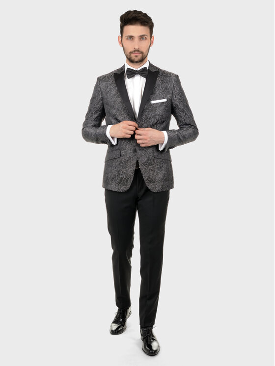 Evenemen Evenemen Marynarka CLARETTO Srebrny Slim Fit
