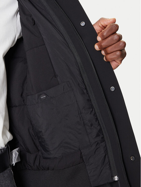 Calvin Klein Calvin Klein Kabát pro přechodné období LV04LD518G Černá Regular Fit