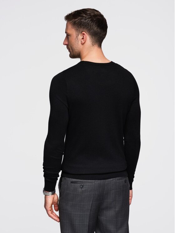 Ombre Ombre Sweter OM-SWBS-0106 Czarny Regular Fit