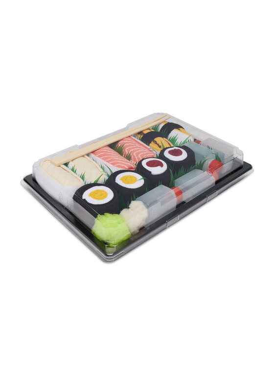 Zooksy Unisex ilgų kojinių komplektas (5 poros) Sushi Socks Box Salmon Butter Fish Tamago Omelette Tuna Maki Turnips Maki Spalvota