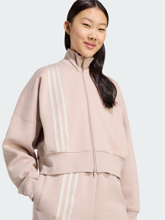 adidas adidas Bluza Off Placed 3-Stripes Zip Up Brązowy Oversize