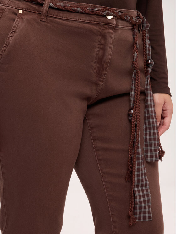 Fiorella Rubino Fiorella Rubino Spodnie materiałowe P072T005468N022 Brązowy Cropp Fit