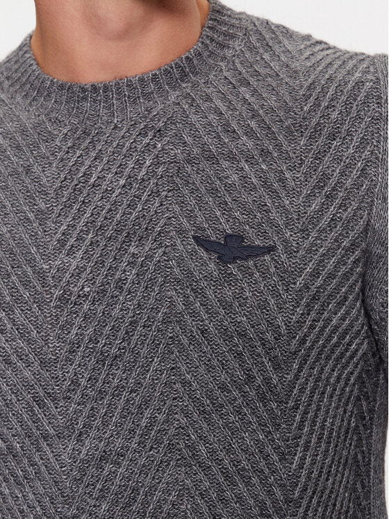 Aeronautica Militare Aeronautica Militare Pulover 232MA1457L509 Siva Regular Fit