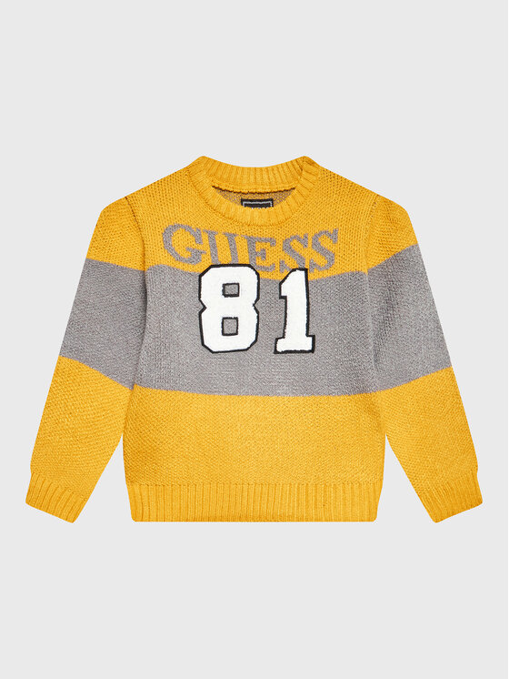 Pull guess jaune new arrivals