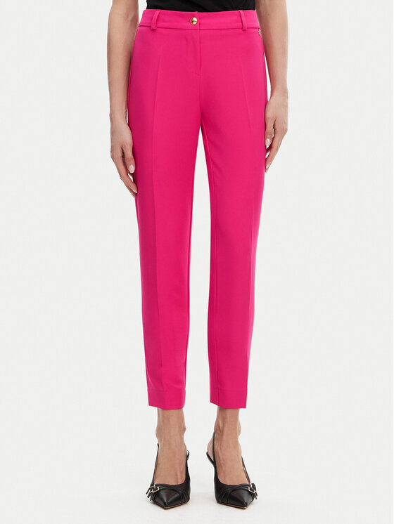 Maryley Maryley Kalhoty z materiálu 25EB52Z/M24/43AL Růžová Regular Fit