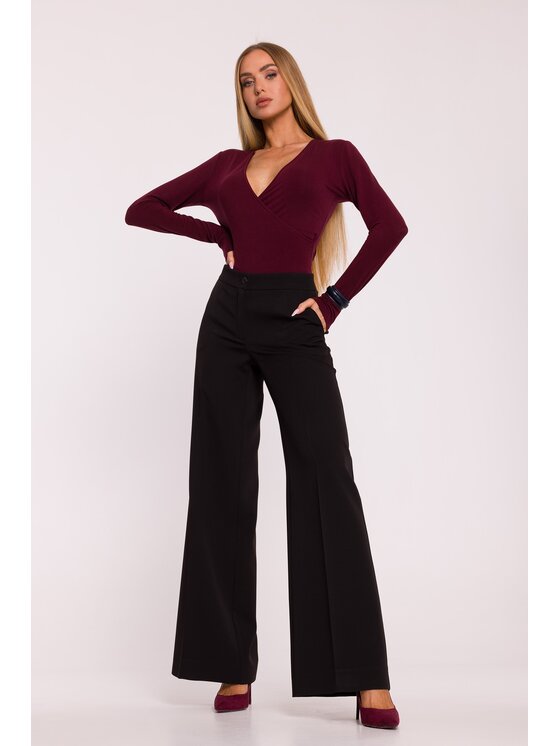 Made of Emotion Made of Emotion Spodnie materiałowe M875 Czarny Wide Leg
