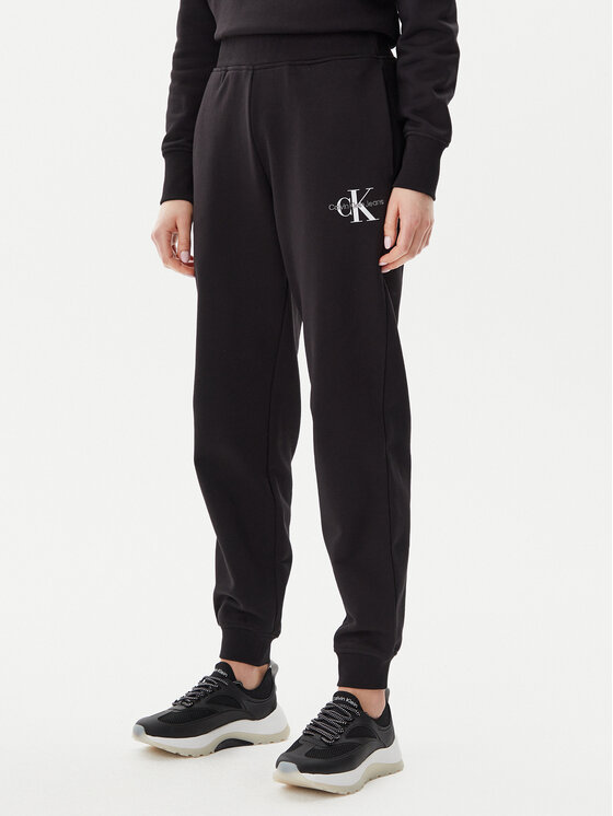 Calvin Klein Jeans Damskie Spodnie dresowe, rozmiar XS, Czarne, Monologo J20J225354