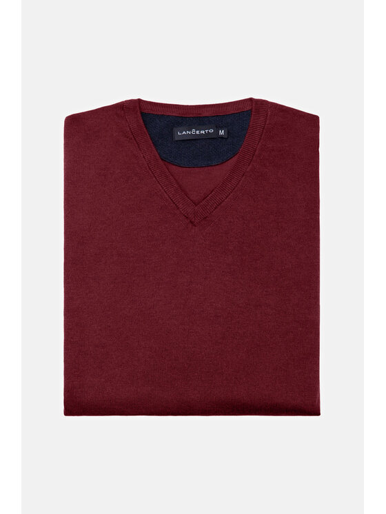 Lancerto Lancerto Sweter Robin Bordowy Regular Fit