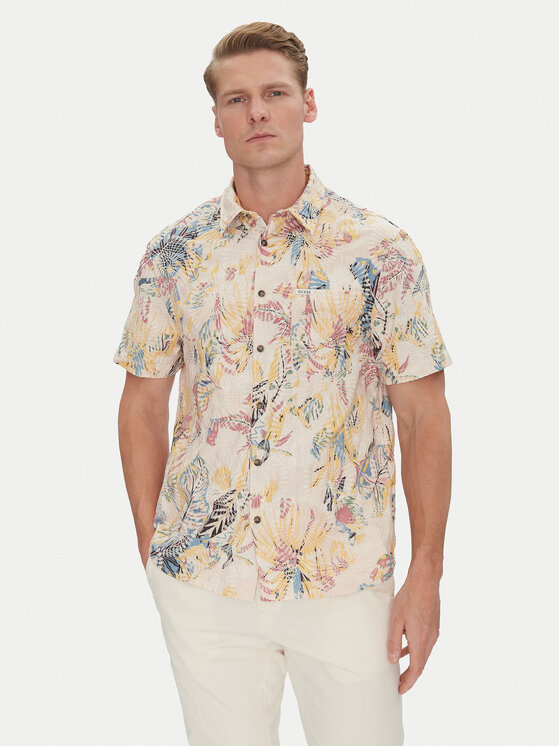 Guess Guess Cămașă M5GH42 WH800 Bej Regular Fit