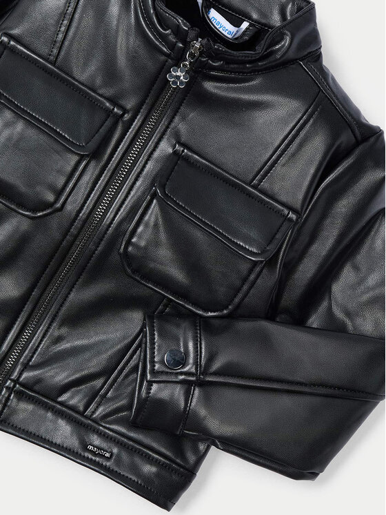 Mayoral Mayoral Giacca in similpelle 4483 Nero Regular Fit
