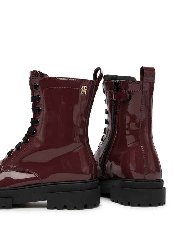 Tommy Hilfiger Tommy Hilfiger Schnürstiefeletten Lace-Up Bootie T4A5-34025-0775 S Dunkelrot