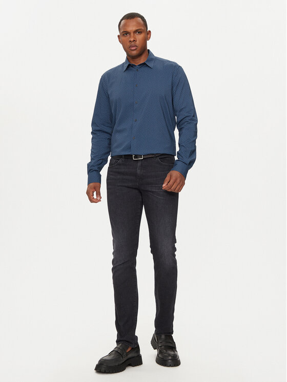 Sisley Sisley Košile 535VSQ03S Modrá Regular Fit