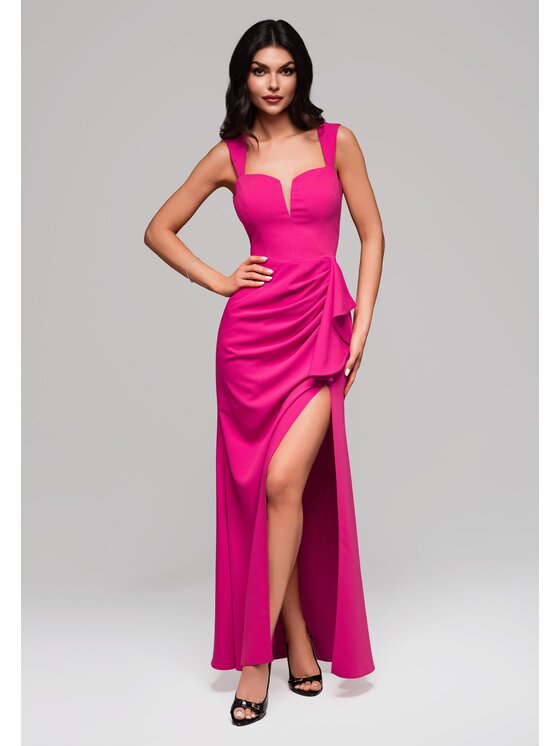 Ombre Ombre Sukienka wieczorowa LA-OM-DLR121 Różowy Regular Fit