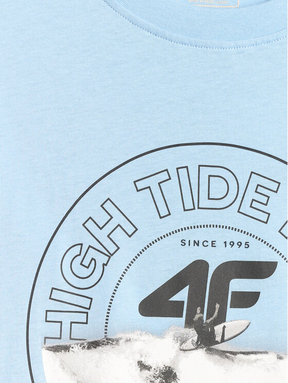 4F 4F T-Shirt CATCH THE WAVE Niebieski jasny Regular Fit