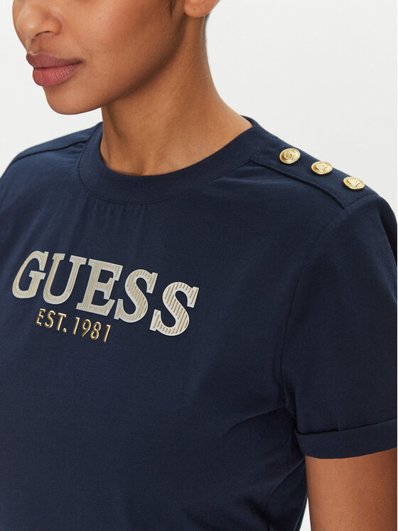 Guess Guess Marškinėliai W5GI15 K8FQ4 Tamsiai mėlyna Regular Fit