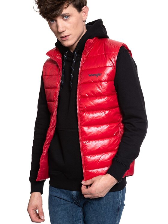 Wrangler Wrangler Smanicato PUFFER VEST Rosso Regular Fit