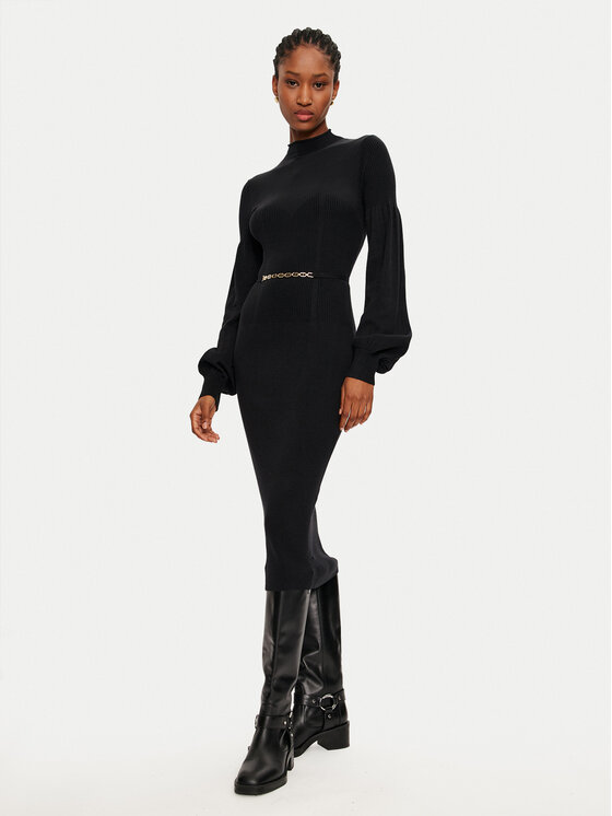 TWINSET TWINSET Strickkleid 242TP3591 Schwarz Slim Fit