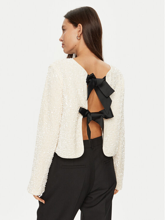 ONLY ONLY Majica Lanika 15339412 Écru Regular Fit