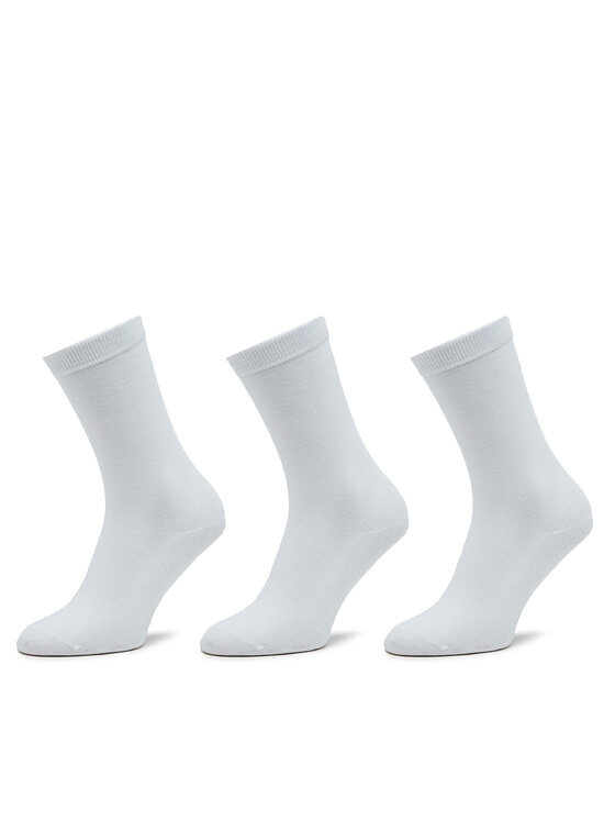 Pepe Jeans Pepe Jeans Sada 3 párů vysokých ponožek unisex Cr 3P PLU30018 Bílá