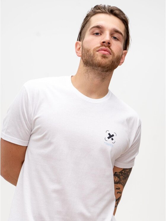 Point X Point X T-Shirt Koszulka Męska Techwear Biała Point X Monster M Biały Regular Fit